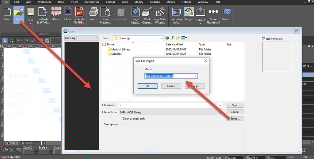 SAB File Import in xCAD