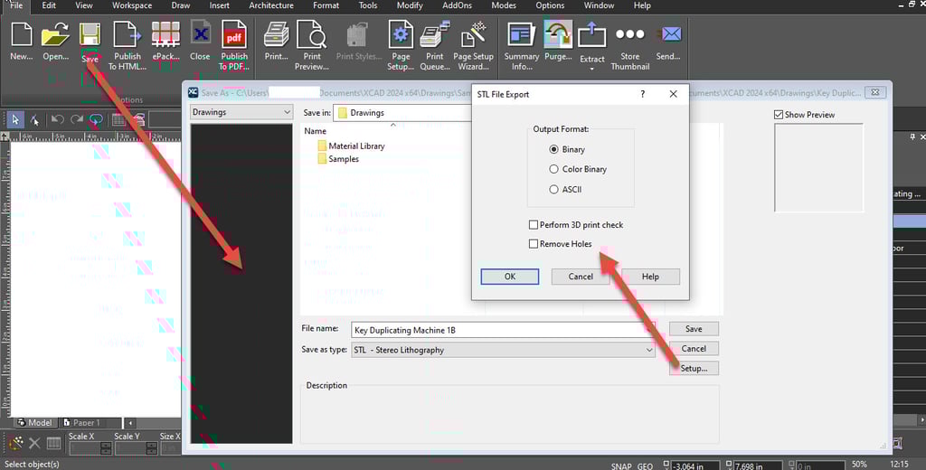 STL File Export in xCAD