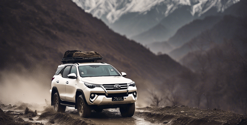 Toyota fortuner offroading in Himalayas to Spiti valley