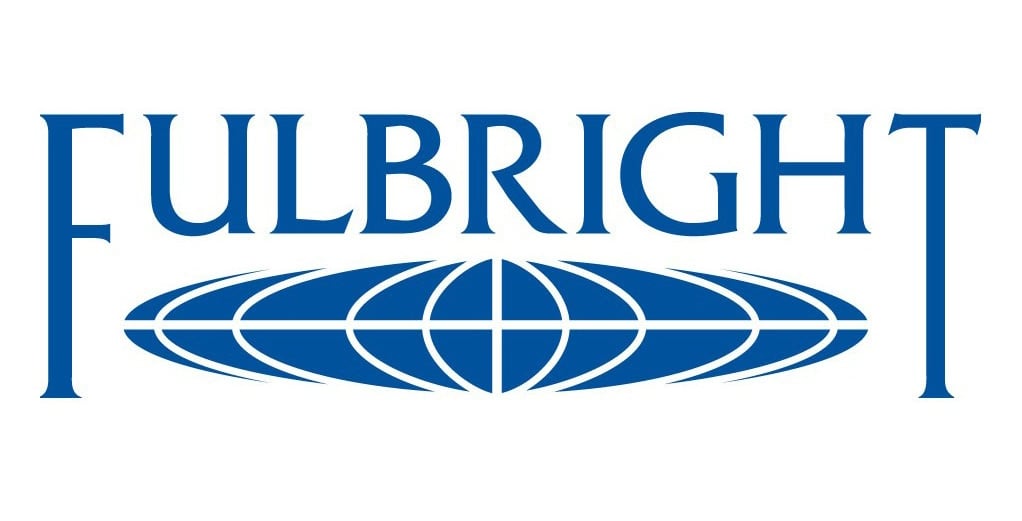 Fulbright logo with the word 'Fulbright' in large blue letters and a stylized globe design