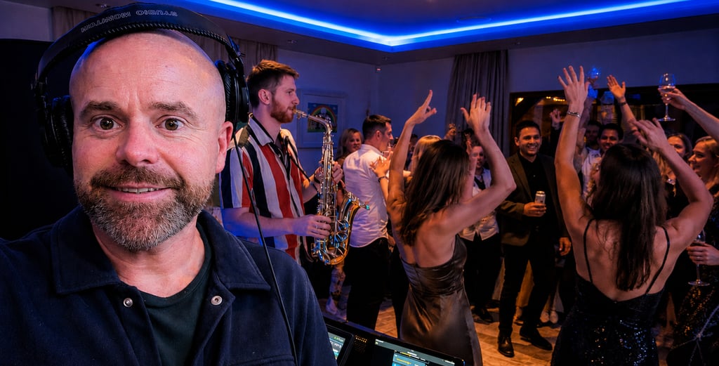 DJ Funkomatic and James Burwell Sax Player Private Party Leamington Warwickshire