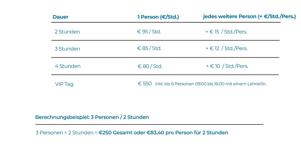 privat kinder unterricht Seefeld Preise