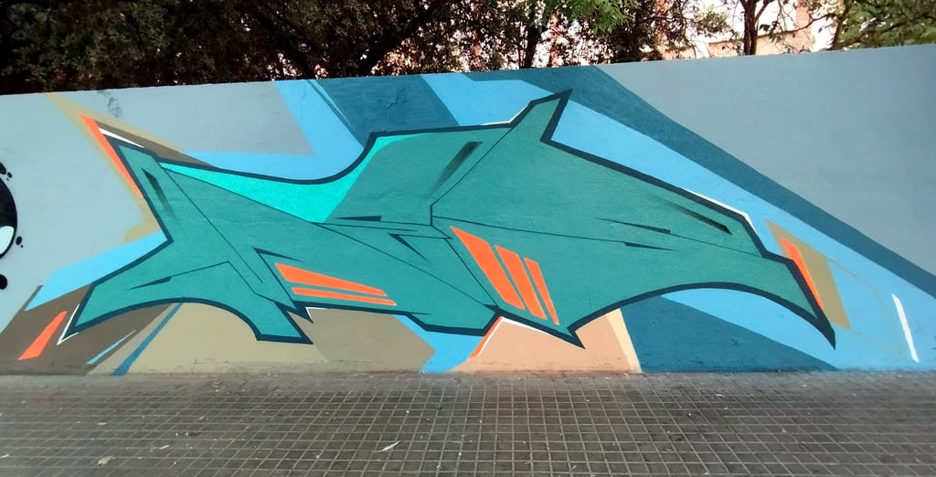 Mes, graffiti, letras, estilo, spray, Barcelona, arte, trazos