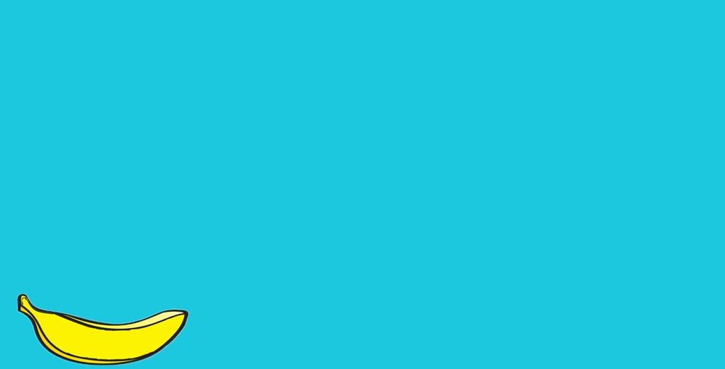 a banana peely banana sitting on a blue background