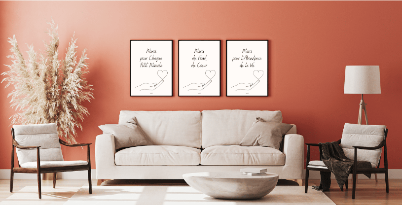 Décoration murale avec des posters de la série Merci Danabelle B Créations