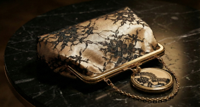 King Fly custom luxury GWP collection featuring lace clutch and mirror for beauty brands.