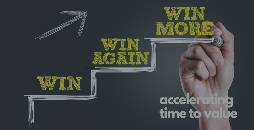 Hand drawing on a chalkboard with the caption of accelerating time to value in B2B SaaS..