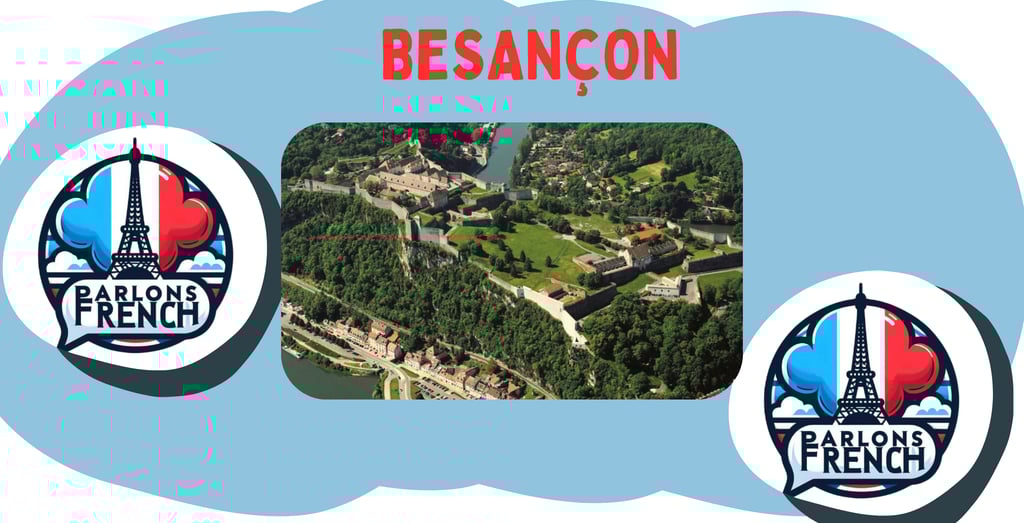 airview of the green city Besançon and it's Citadelle Vauban