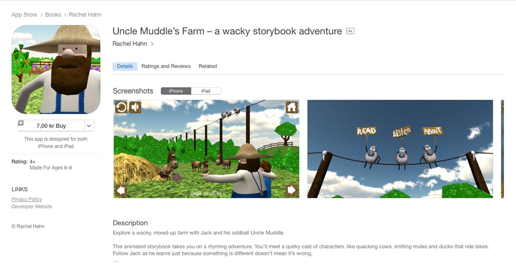 screen grab of story app in Apple app store