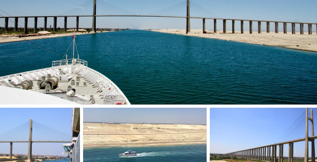 Vista da Ponte da Paz em Suez, Egito