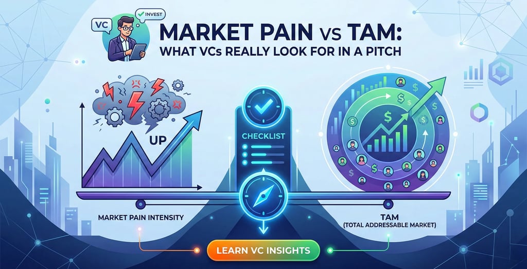 Market Pain Intensity vs TAM: What VCs Really Look For in a Pitch