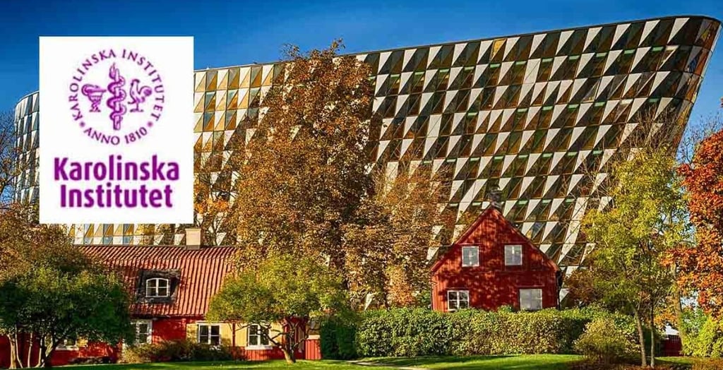 Geometric patterned Karolinska Institutet building, highlighting its role in advancing medical