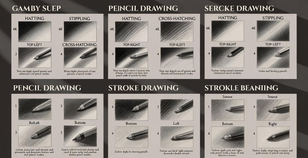 a series of photos of pencil drawing techniques