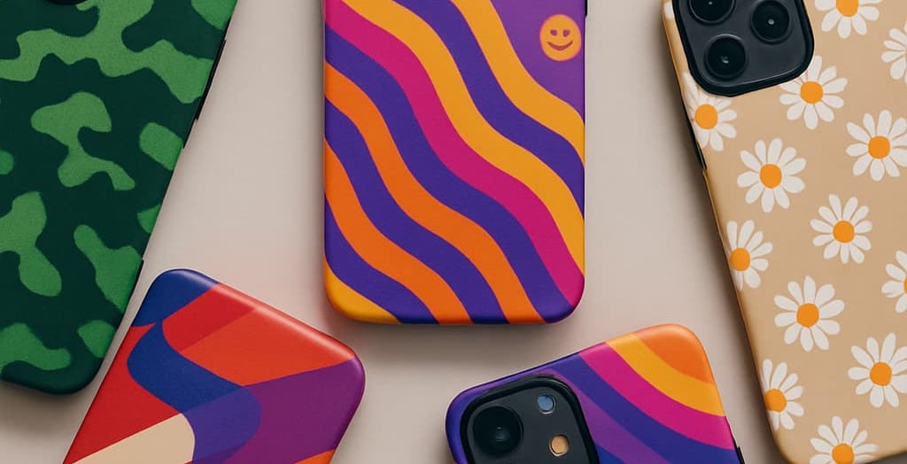 BackBuzz mobile cover on phone held in hand with bright background – lifestyle view