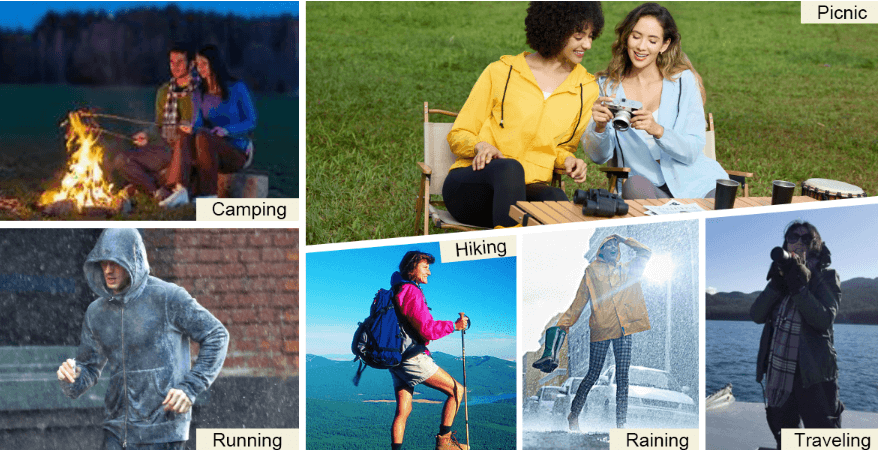 Avoogue Women's Packable Rain Jacket, weather-resistant and perfect for layering during US RV Travel