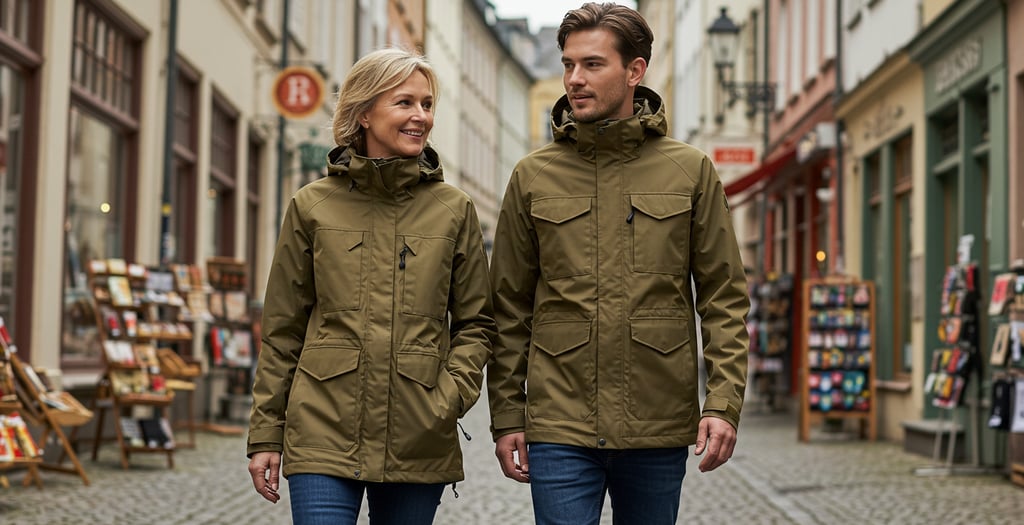 travelers wearing comfortable stylish urban fashionable jackets for travel