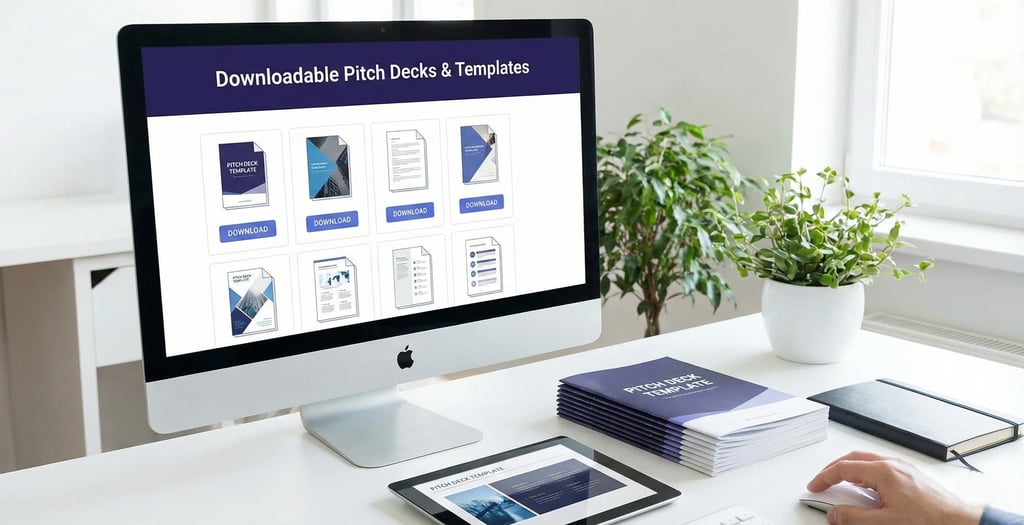 Website for downloadable pitch deck templates and resources