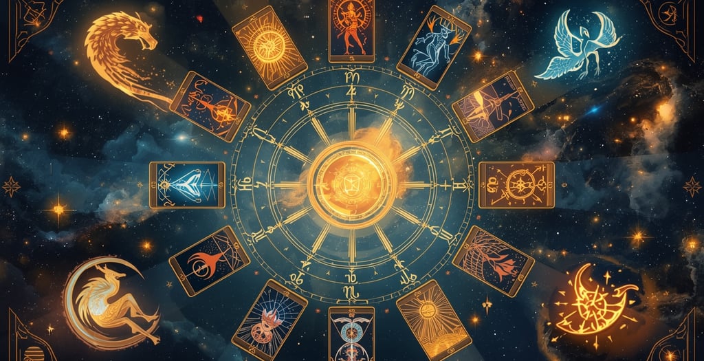 um círculo de signos do zodíaco com signos do zodíaco