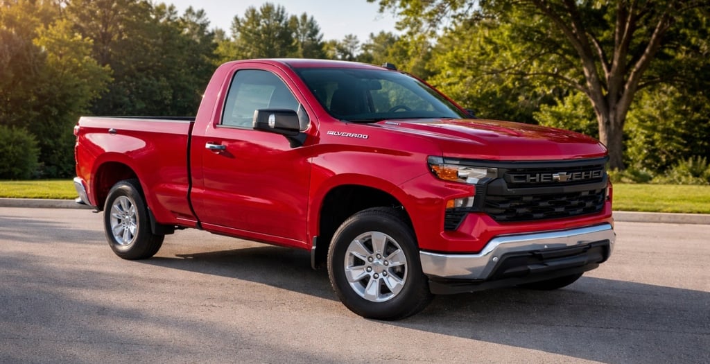 chevrolet silverado cabine simples 2026 vermelha picape americana fim da cabine simples
