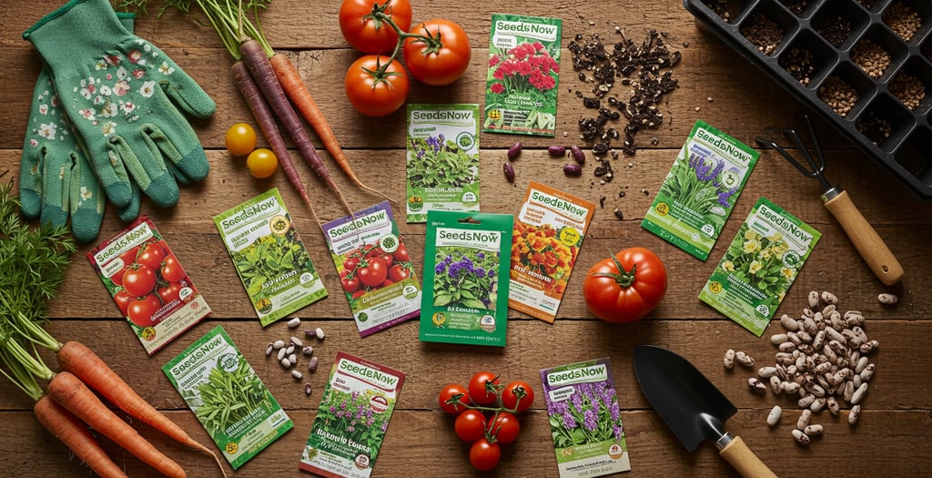 SeedsNow heirloom seed packets vegetable seeds flower varieties organic seeds