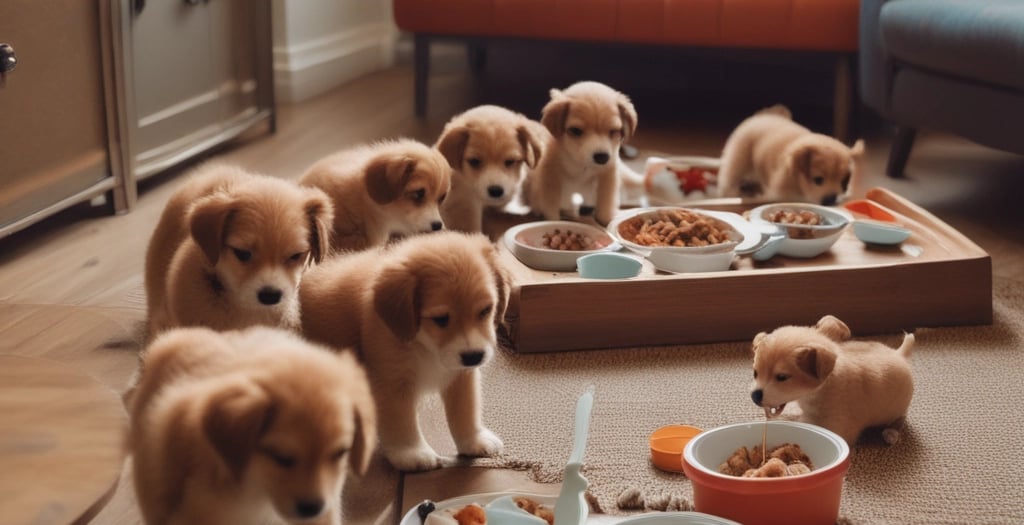 a husky dog eating out of a metal bowl