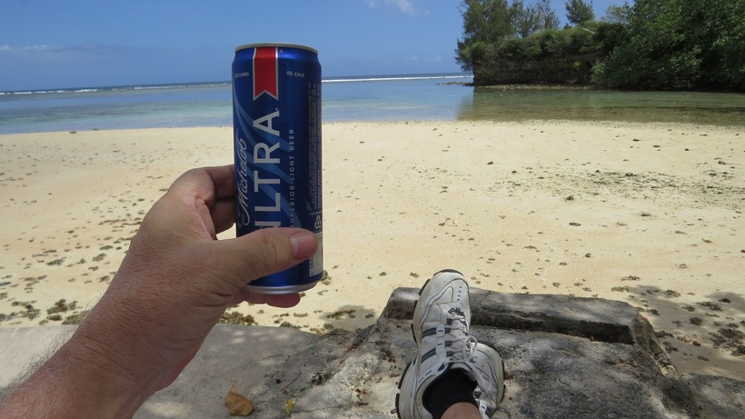 cold beer on a beach in guam