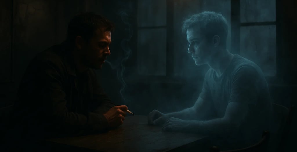 a man and woman sitting at a table