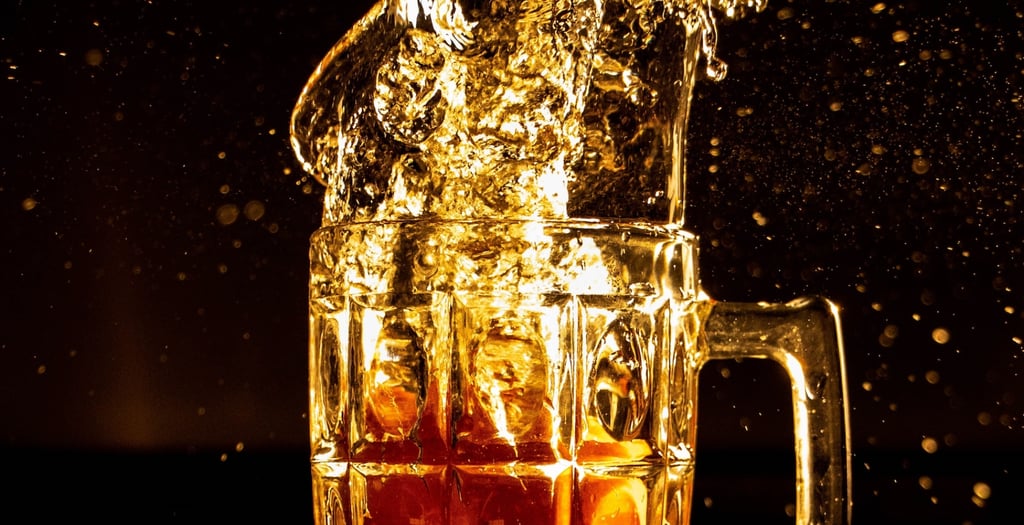 beer splashing around