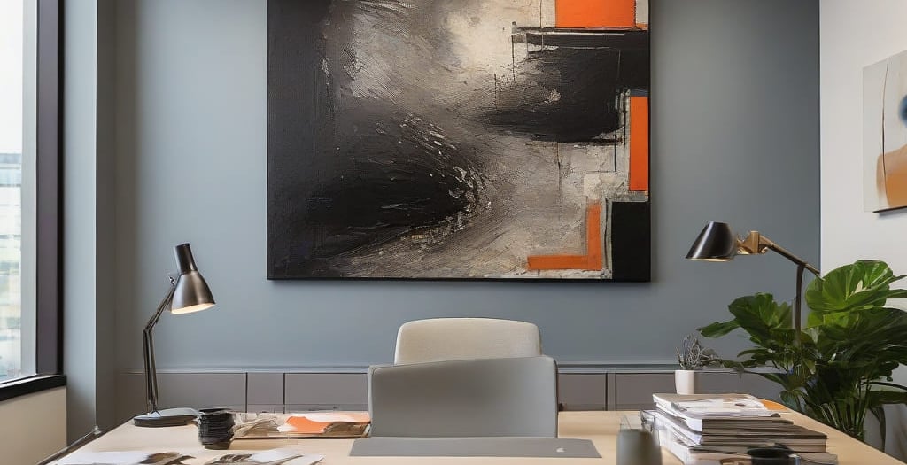 Arte pop abstrata com traços marcantes e cores vivas.