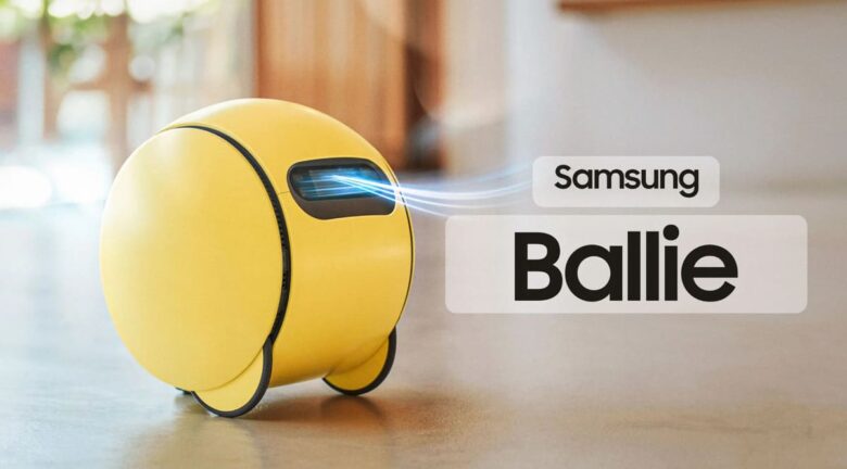 a yellow ball with a samsung logo on it
