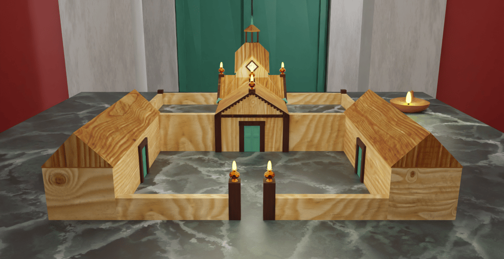 Digital model of a reconstruction of the Romano-Celtic Temple at Harlow