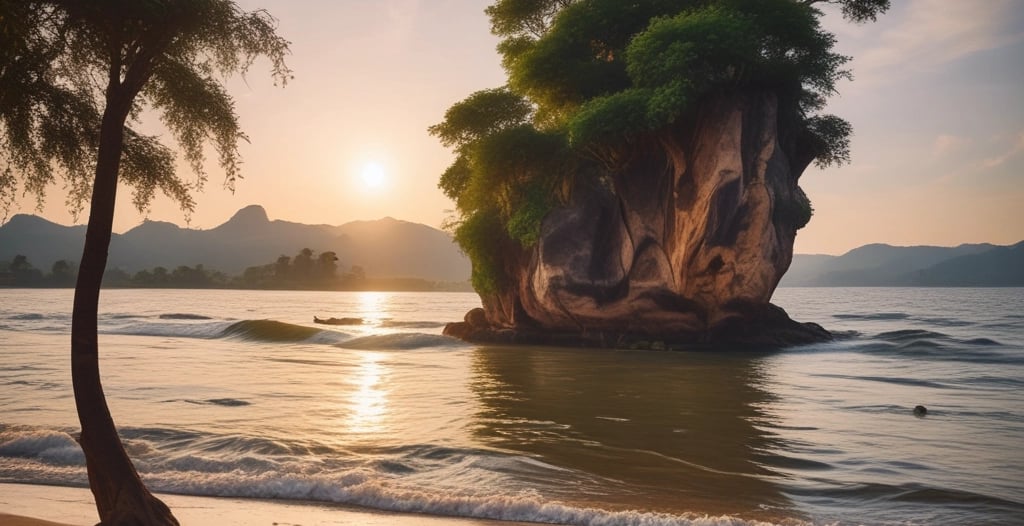a group of people standing next to a body of water