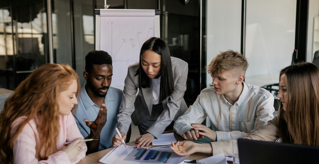 A Team openly discussing due to great leadership and psychological safety