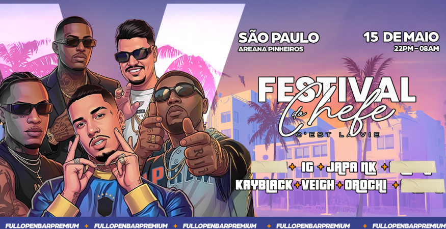 festival Festa do Chefe com artistas de trap e funk em São Paulo