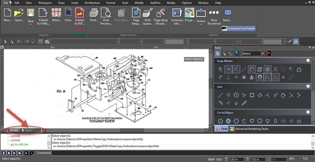 Model & Paper spaces in xCAD