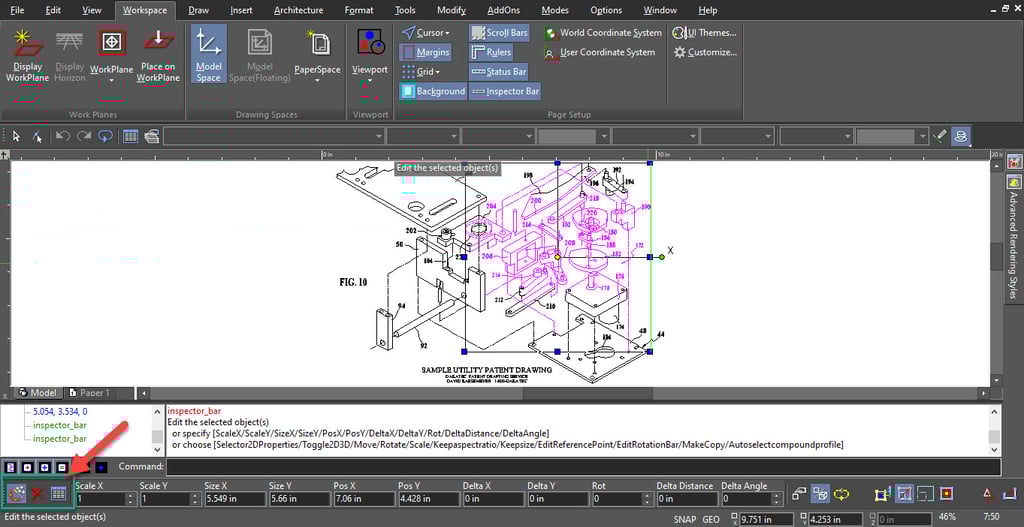 Inspector Bar in xCAD