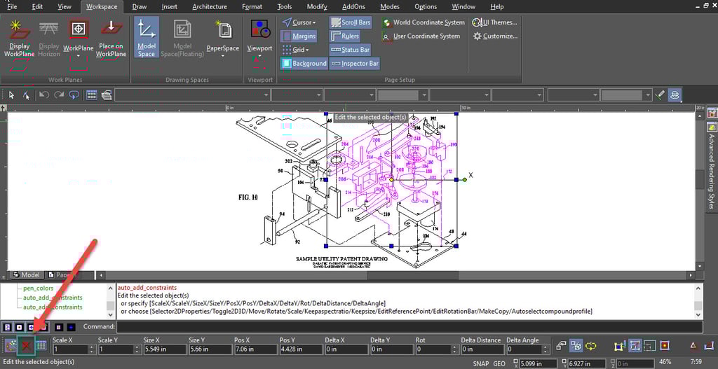 Cancel button in Inspector Bar of xacd