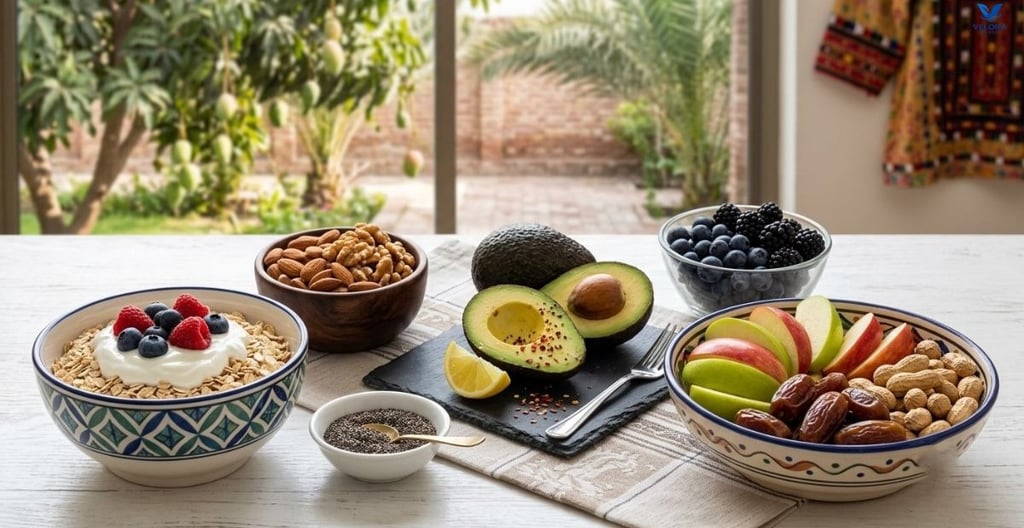 Foods with high protein, fibre and healthy fat content help to make you feel full for longer.