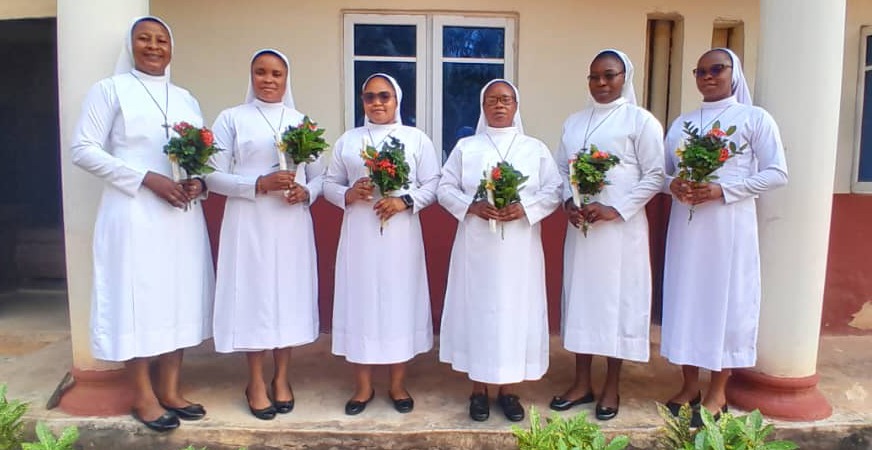 Missionary Sisters of the Divine Image standing together during renewal of vows ceremony