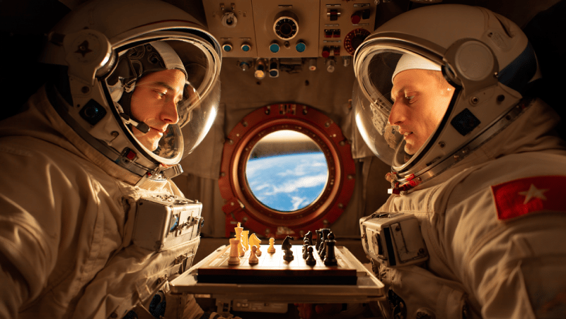Partie d'échecs dans l'espace