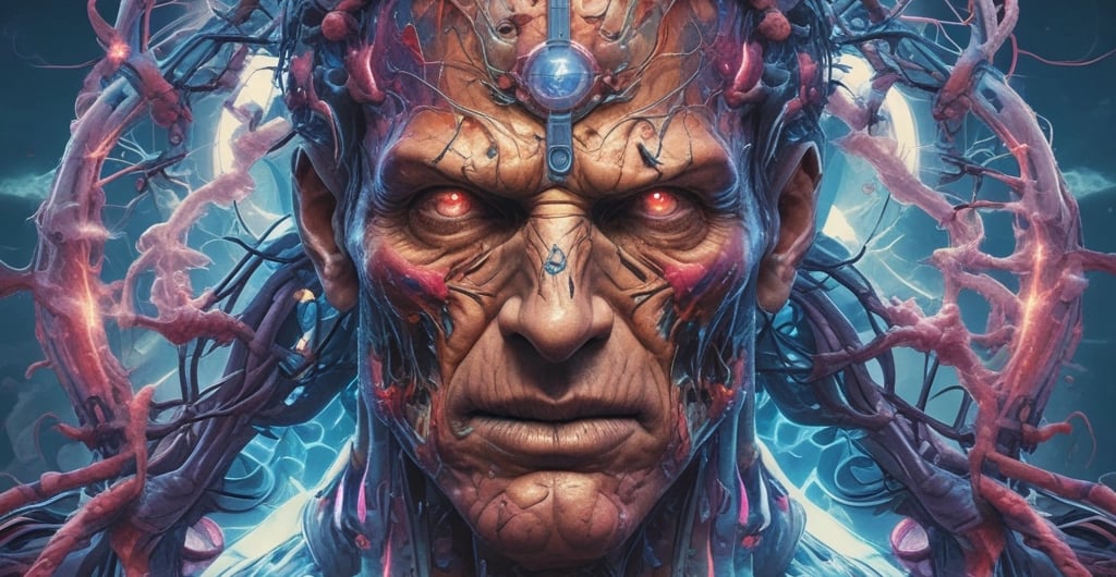 a man with a large head of hair and a large head of hair