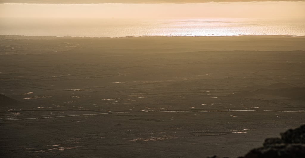 lava field and sunset
