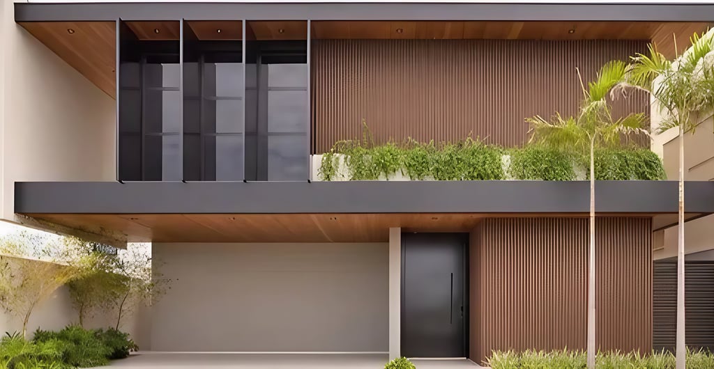 brown wpc outdooe fluted siding cladding