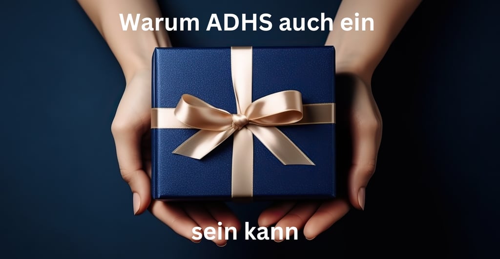 Hand reicht Geschenk – symbolisiert die verborgenen Stärken die ADHS mit sich bringen kann