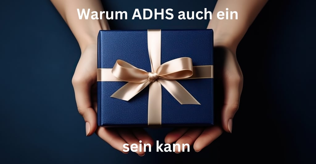 Hand reicht Geschenk – symbolisiert die verborgenen Stärken die ADHS mit sich bringen kann