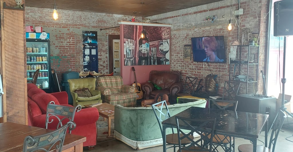 Cavendish Brewery taproom interior  with a couch and chairs