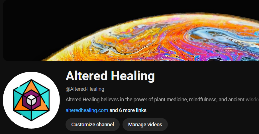 Image of Altered Healing youtube landing page