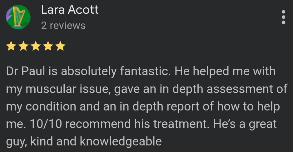 Physora Physio Google review for sports injury physiotherapy in Neath