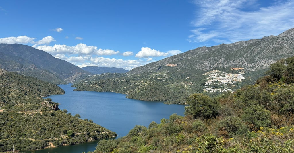 Lake, mountains and blue sky