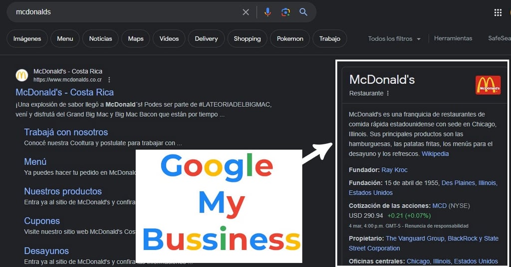 Google My Bussiness McDonald's